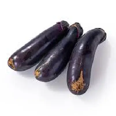 傷がついたナスの画像